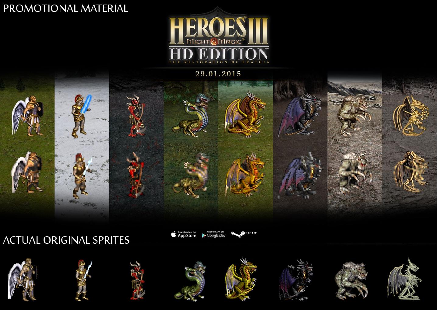 HoM&M III HD lying about original HoM&M III sprites