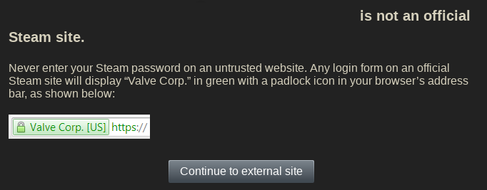 Showing the link filter on Steam